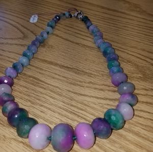 New Multi colored jade Necklace. Statement